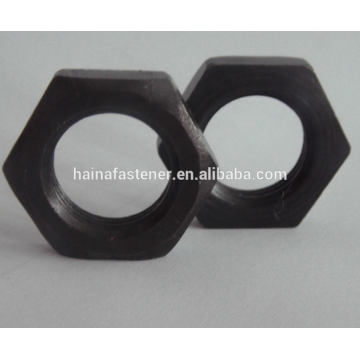 DIN 934 Preto Aço Carbono Hex Porca Fina